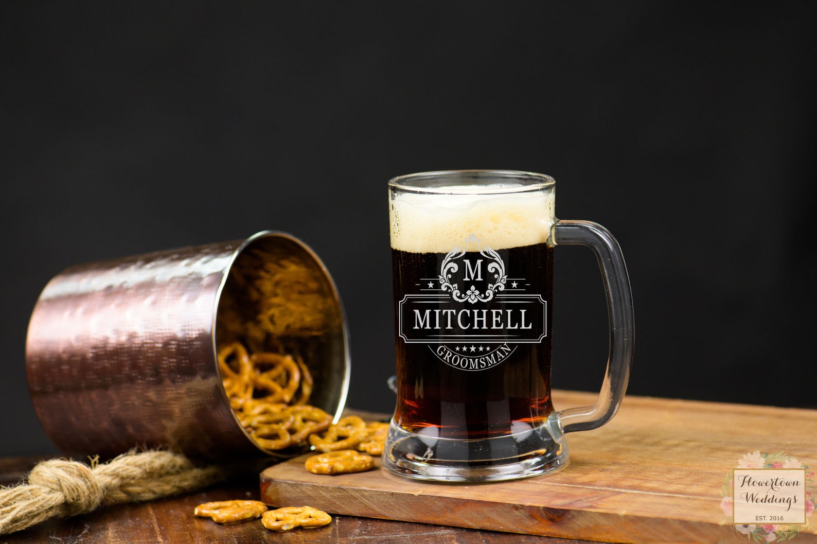 Personalized Beer Stein Gift for Him Groomsman Beer Glass Etsy