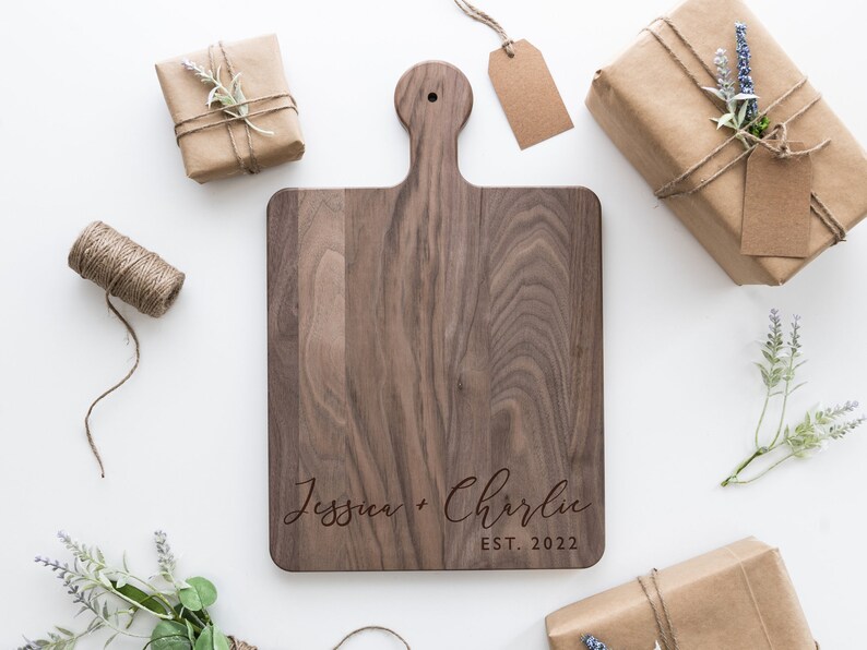 Housewarming Gift Personalized Cutting Board Juice Groove Etsy