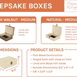 Personalized Wedding Keepsake Box - Custom Wooden Memory Box - Engraved ...
