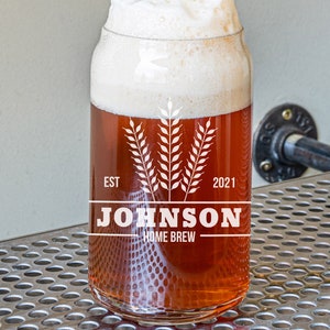 Personalized Beer Can Glass, Gift for Husband, Home Brew Gift, Home Bar Gift Idea, Engraved Beer Glass, Custom Beer Glass, Gift for Dad image 3