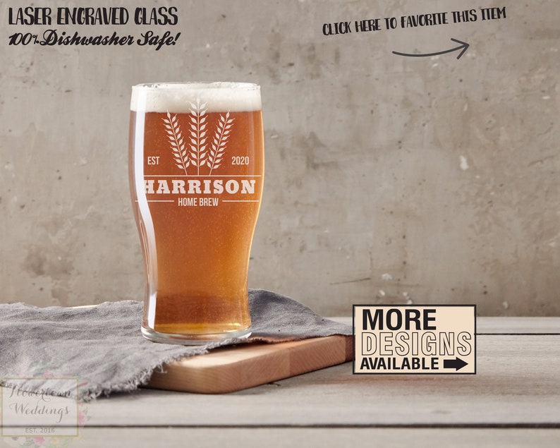 Engraved Beer Glass Laser Etched Beer Glass Beer Lover Gift Etsy