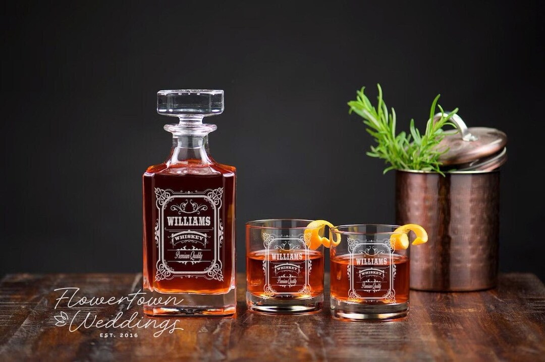 Decanter Set With Glasses, Decanter Gift for Him, Engraved Decanter for ...