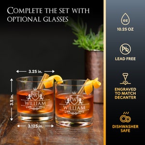 Decanter Set With Glasses, Decanter Gift for Him, Engraved Decanter for ...