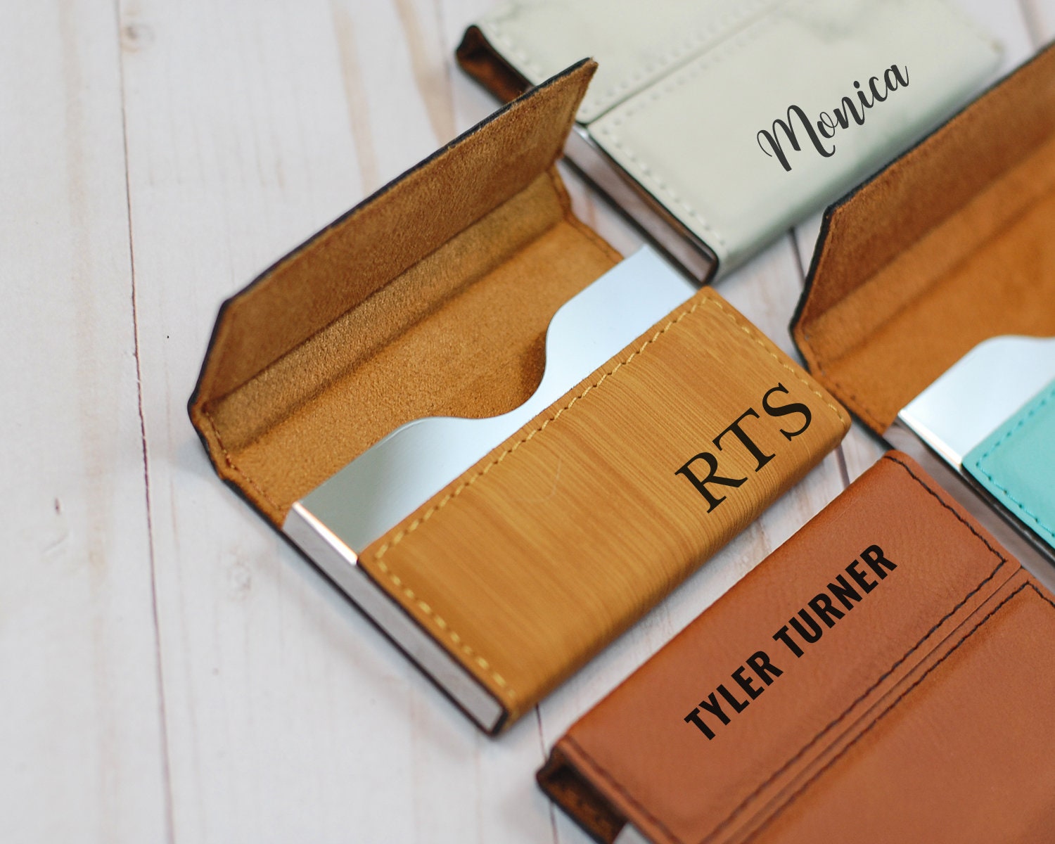 Personalized Business Card Holder Double Sided Office Gift 