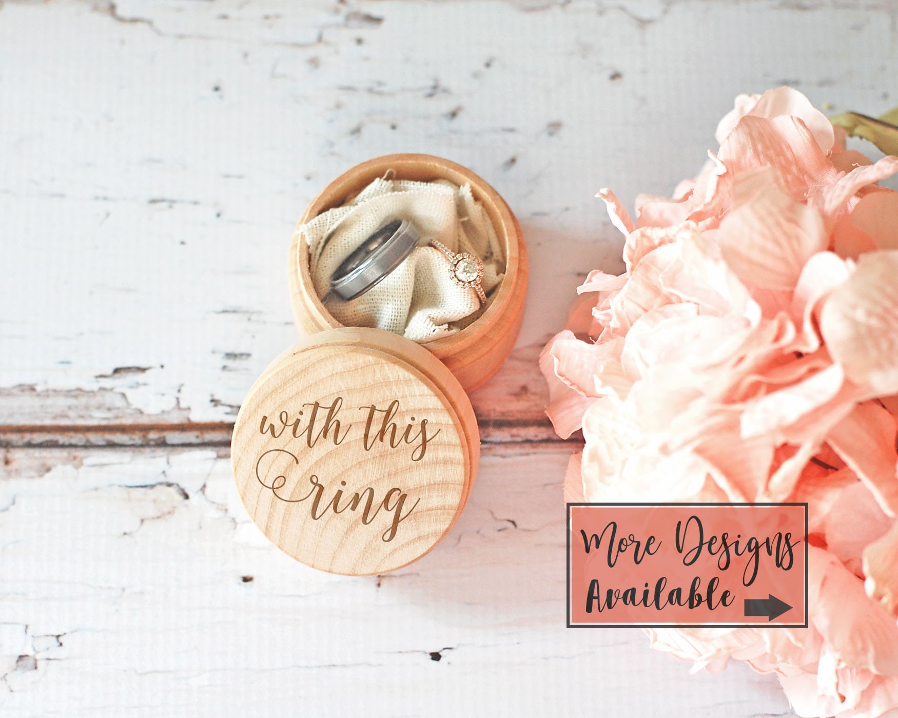 With This Ring Box Engraved Wedding Ring Box Wooden Ring Etsy