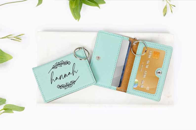 Personalized Keychain Card Holder, Gift for Mom, Gift for Her, Birthday Gift, Gift for Daughter, ID Holder, Keychain for Women 