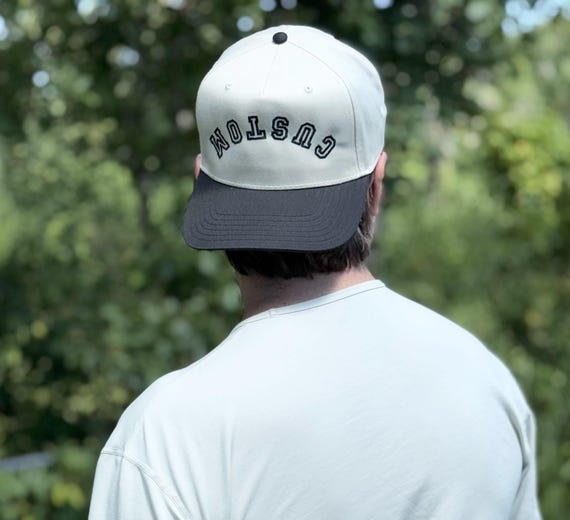 Personalized Upside Down Hat - Custom Embroidered Snapback Hat - Trendy Make Your Own Hat - Rally Baseball Cap - Gift For Sports Fans