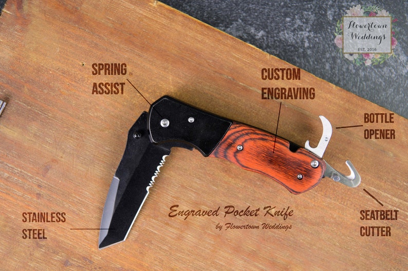 Personalized Pocketknives Best Man Pocket Knife Laser Engraved Pocket Knife Pocketknife For Groomsman Engraved Groomsman Pocket Knives