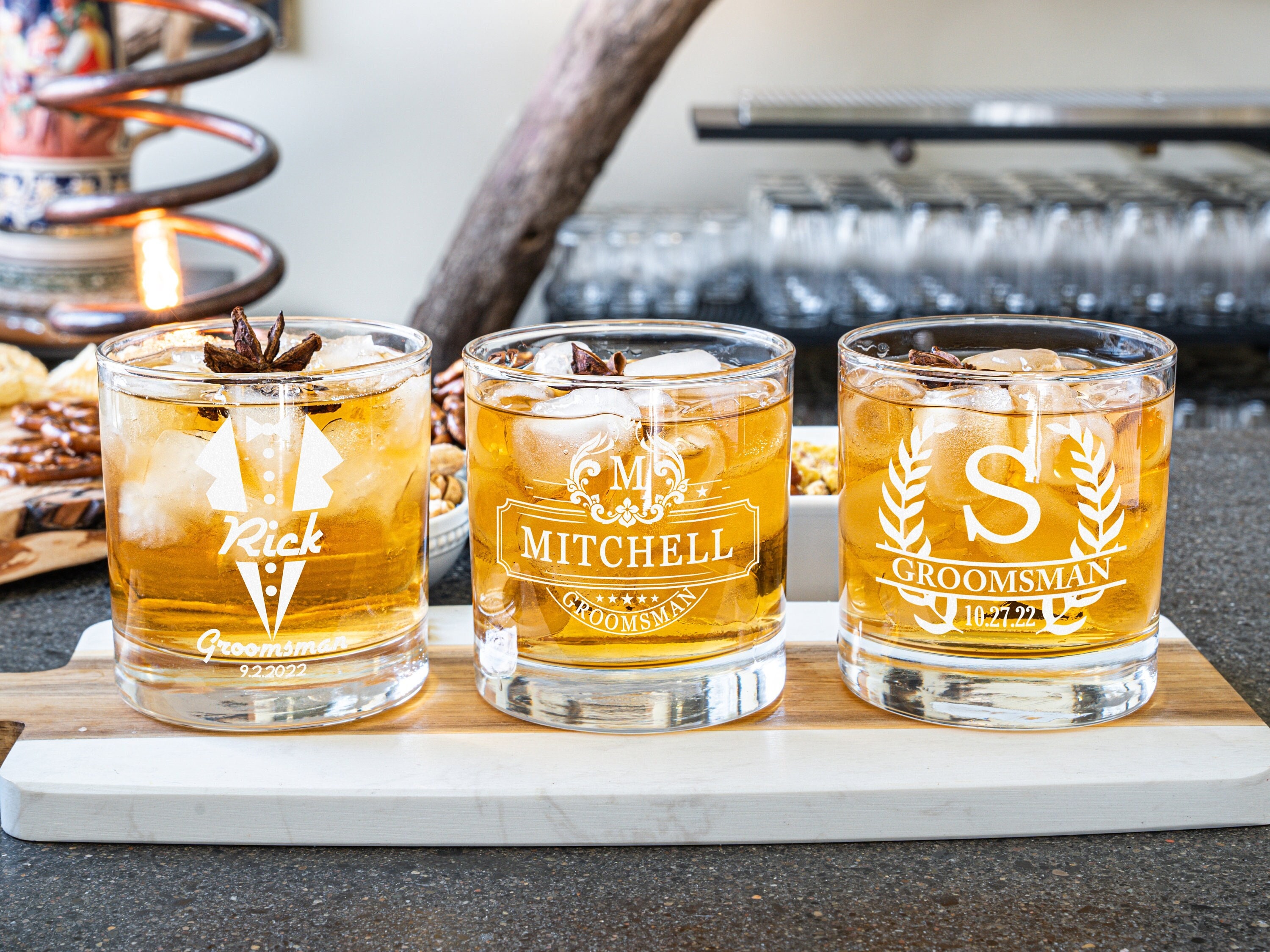 Engraved Groomsman Whiskey Glass