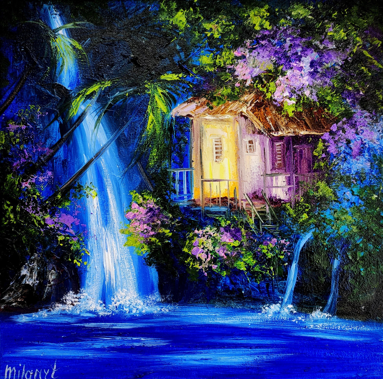 Hawaii original oil painting on canvas impasto Hawaiian art Etsy