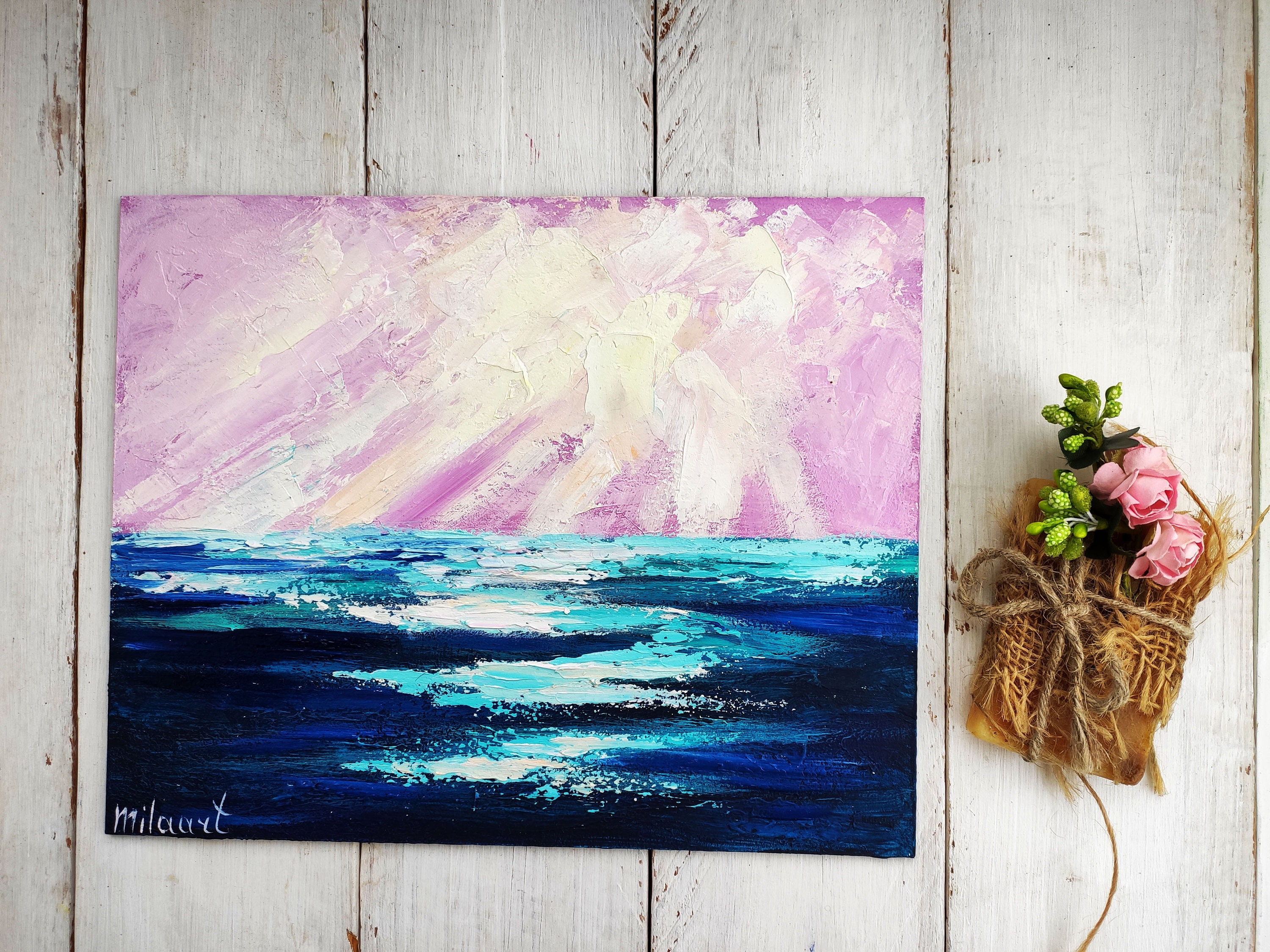 Obra de arte abstracta del océano Pintura original lienzo Paisaje marino  Arte de pared tropical Arte hawaiano Pintura junto al mar Ola abstracta Obra  de arte moderna - Etsy México, image size:3000x2250