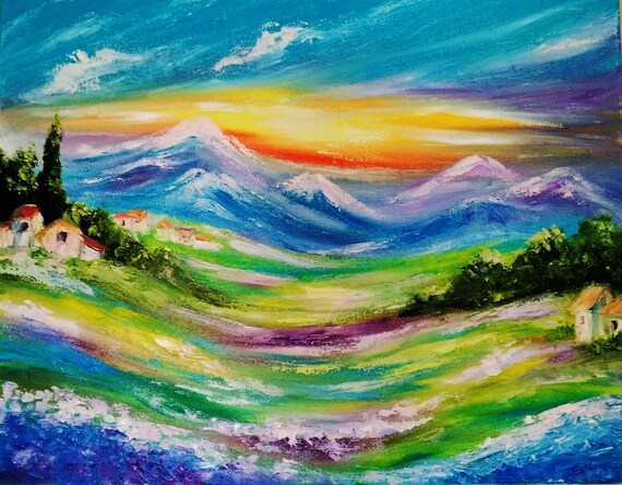 Countryside Landscape Painting Tuscany Oil Paintings on Canvas