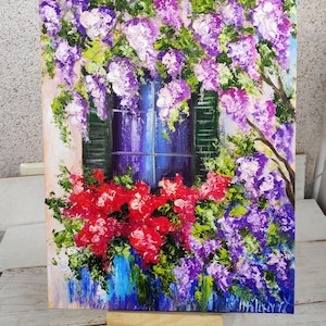 Lilac oil painting Floral oil artwork Happy Mothers day Original oil painting on canvas Lilac impasto art Bright floral art by MilaPollyart