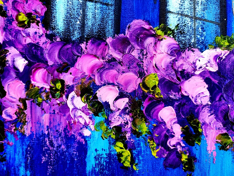 French Floral Landscape Original Oil Painting on Small Canvas Etsy