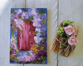 Mini floral painting Impasto Blossom painting New home owner gift Mother in law gift Birthday presents for mom Small painting Gift for aunt