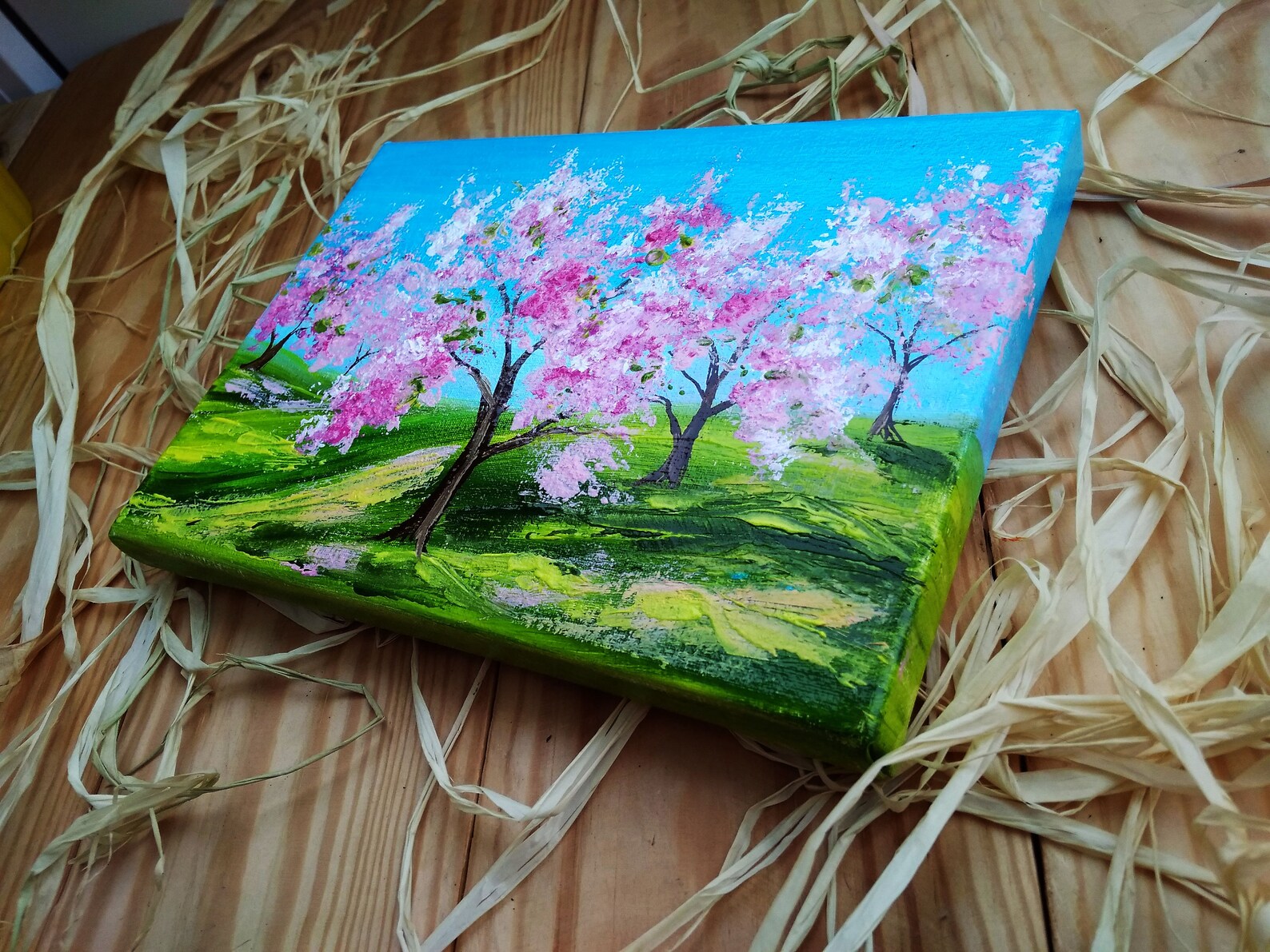 Cherry Blossom Tree Painting Spring Mini Painting Original - Etsy