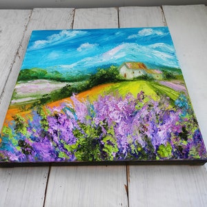 Tuscany Painting Impasto Lavender Fields Original Oil Painting - Etsy