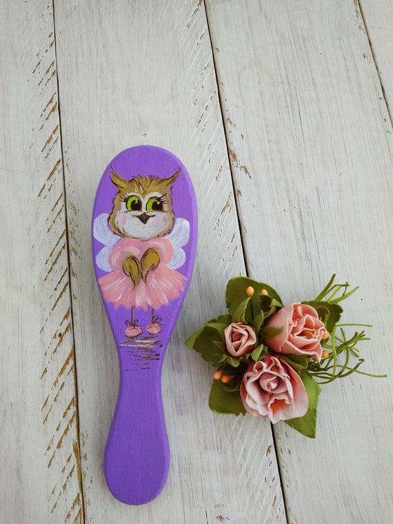 Hair Brush Gift Small Gift For Girls Owl Miniature Wood Kids Etsy