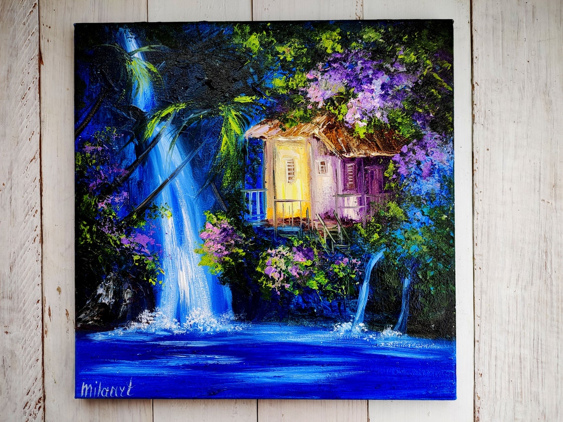 Hawaii original oil painting on canvas impasto Hawaiian art Etsy