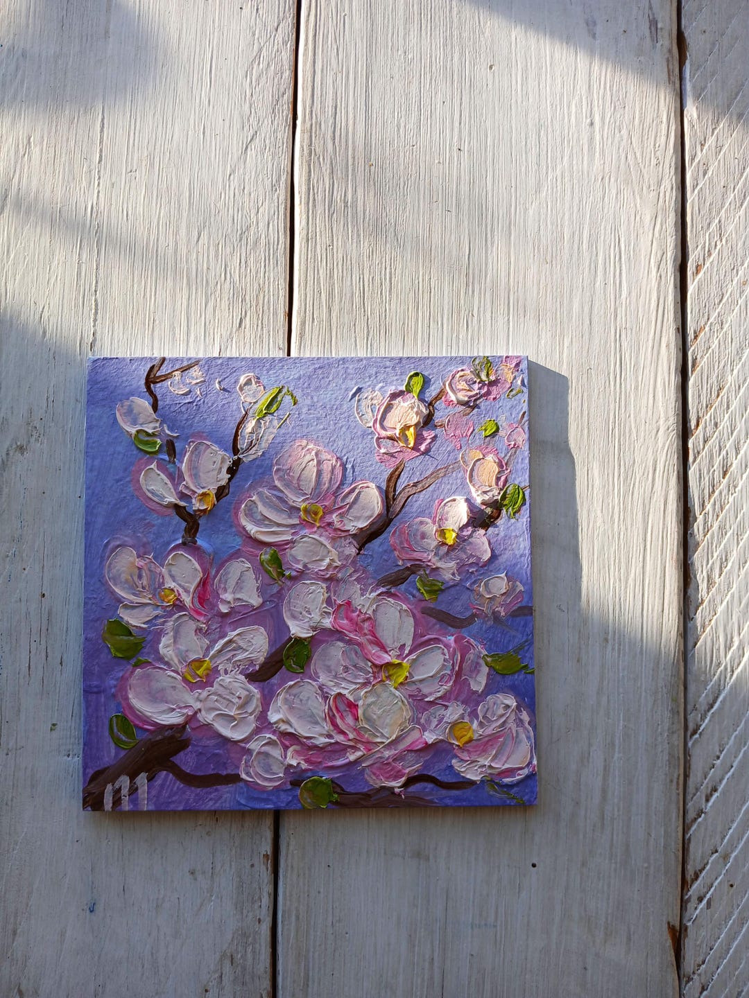 Cherry Blossom Painting Original Happy Mothers Day Mini Canvas Painting ...