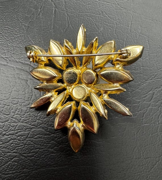 Vintage Mid-Century Costume Brooch: Czech Rhinest… - image 2