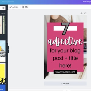 Pinterest Templates For Bloggers Pink Edition On Canva image 3