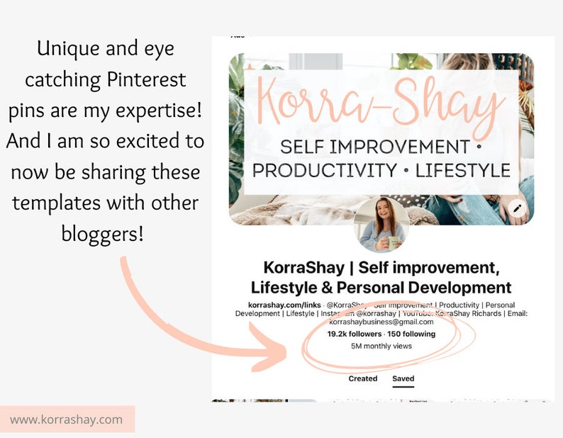 Pinterest Templates For Bloggers Pink Edition On Canva image 2