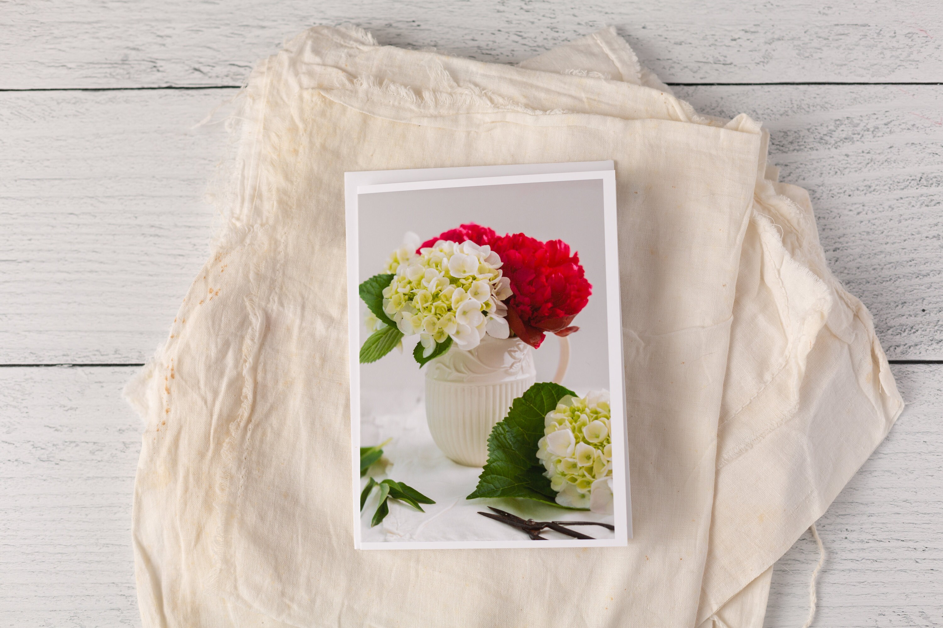 Peony Hydrangea Note Cards: Floral Stationery Set - Etsy