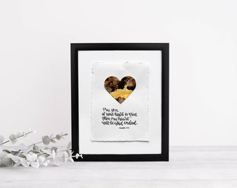 Hand-Lettered Proverbs Scripture Art, Gold Heart - Original