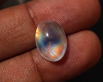 Top quality rainbow moonstone cabochon, loose cabochon , rainbow moonstone cab weighing around 11.16 ct.