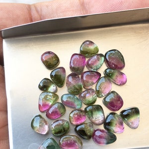 Turmalina melancia natural de 33,37 ct, turmalina solta, cabochão de turmalina, cabochão solto, pedra preciosa solta