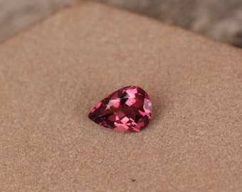 Natural Rubellite Tourmaline, 1.28 ct, VVS Pear Cut Loose Gemstone