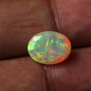 2.83 Ct Pietra bianca tagliata opale etiope, opale sfaccettato sciolto, pietra preziosa opale, pietra opalina sciolta pietra arenaria