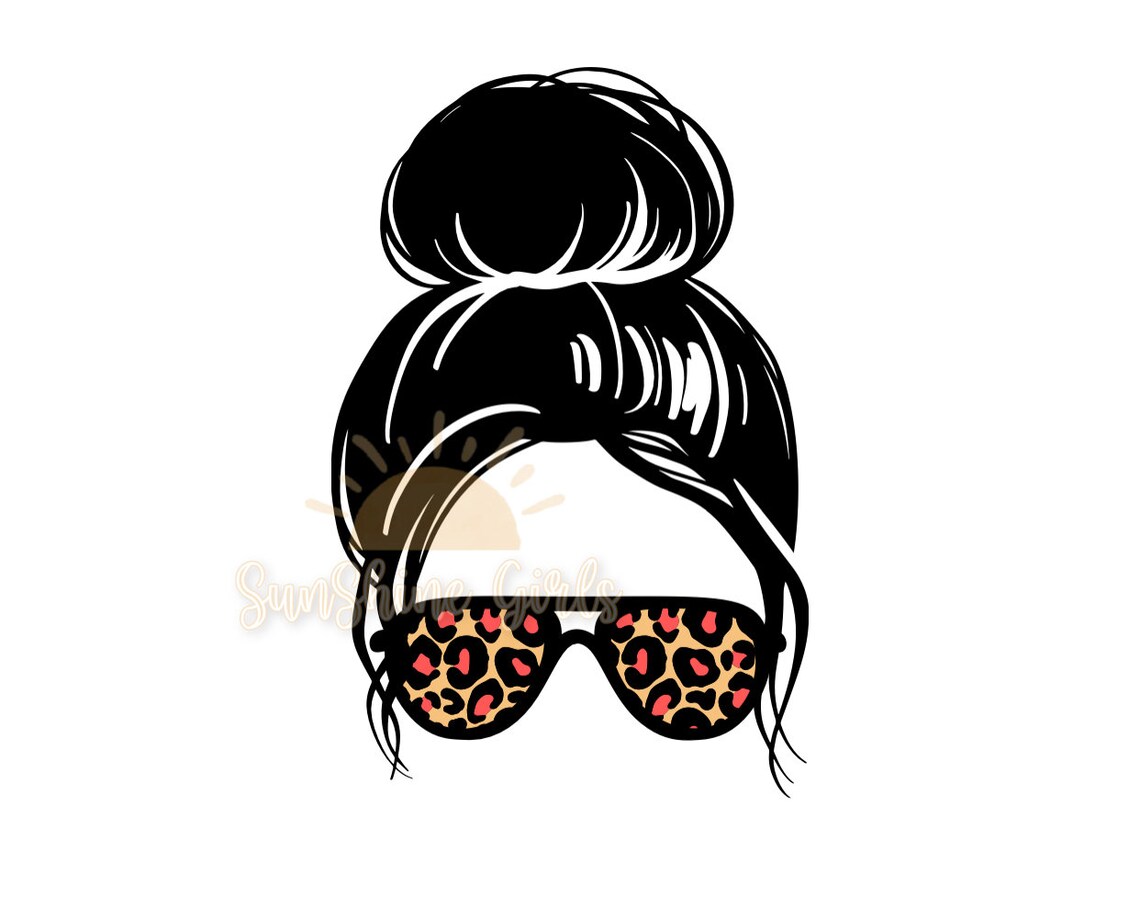 Digital Cheetah Messy Bun Svg/svg/messy Bun/leopard/bun/digital