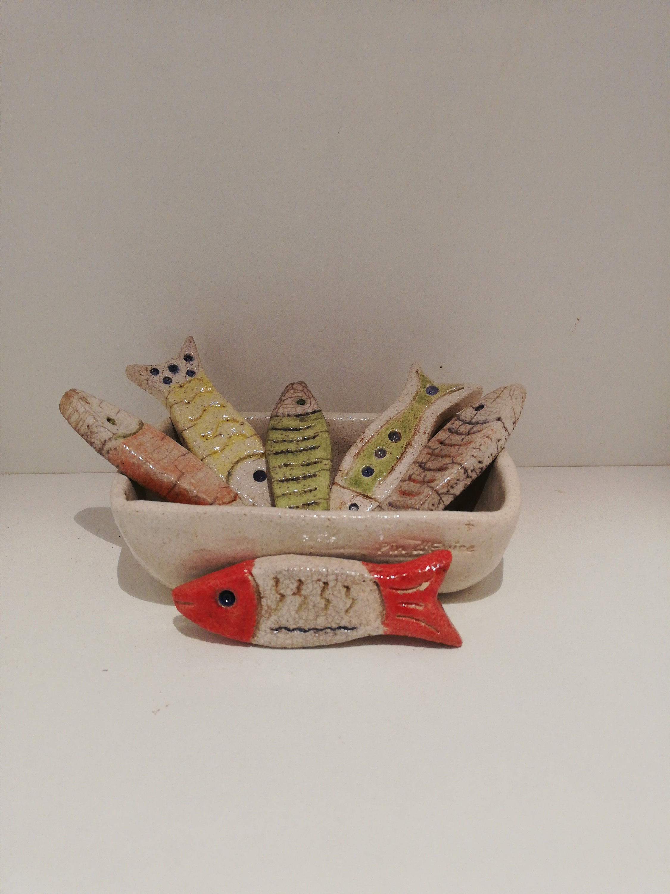 Repose Couteaux en Céramique Raku et Support