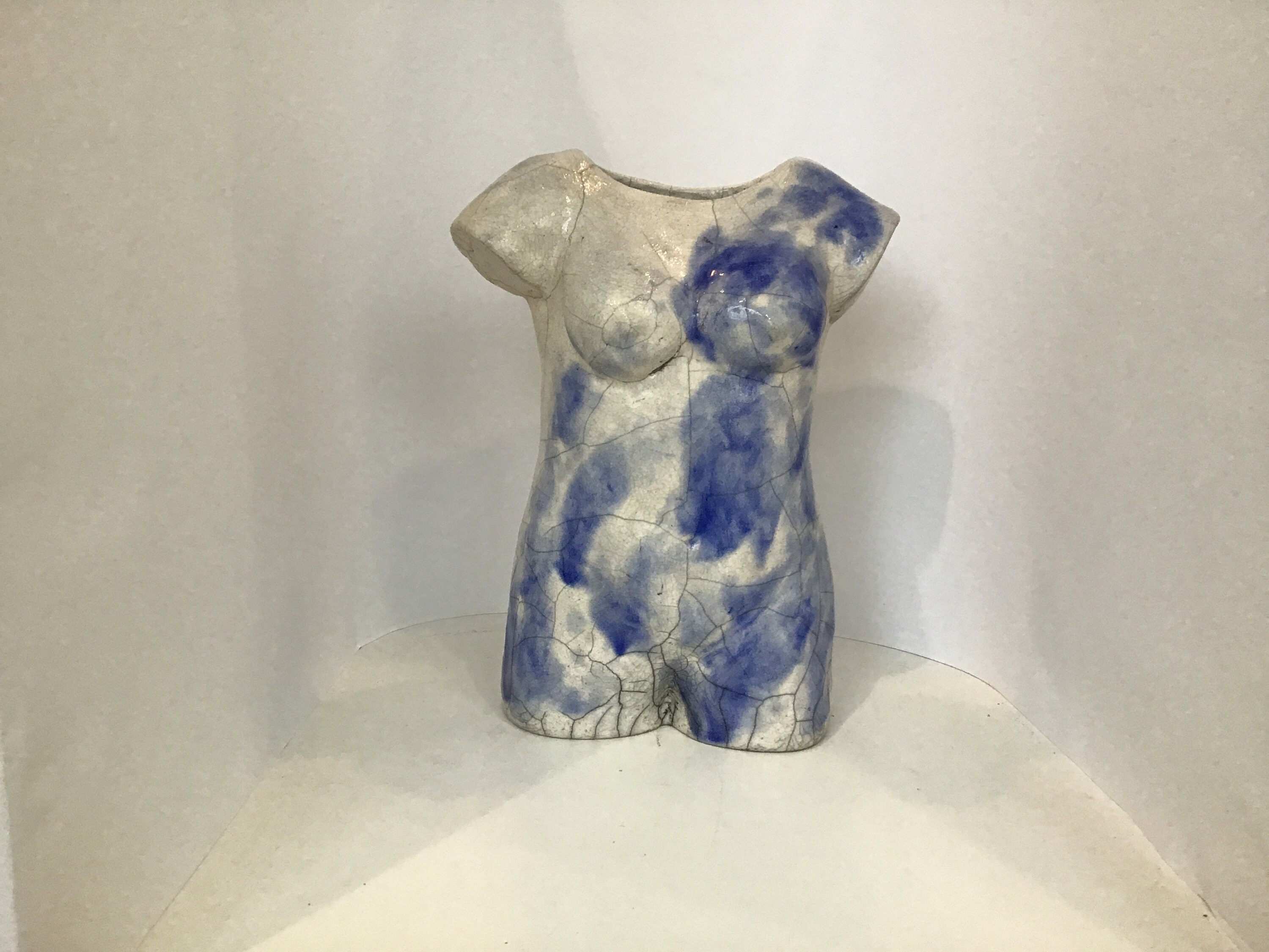 Buste en Céramique Grès Raku Vase