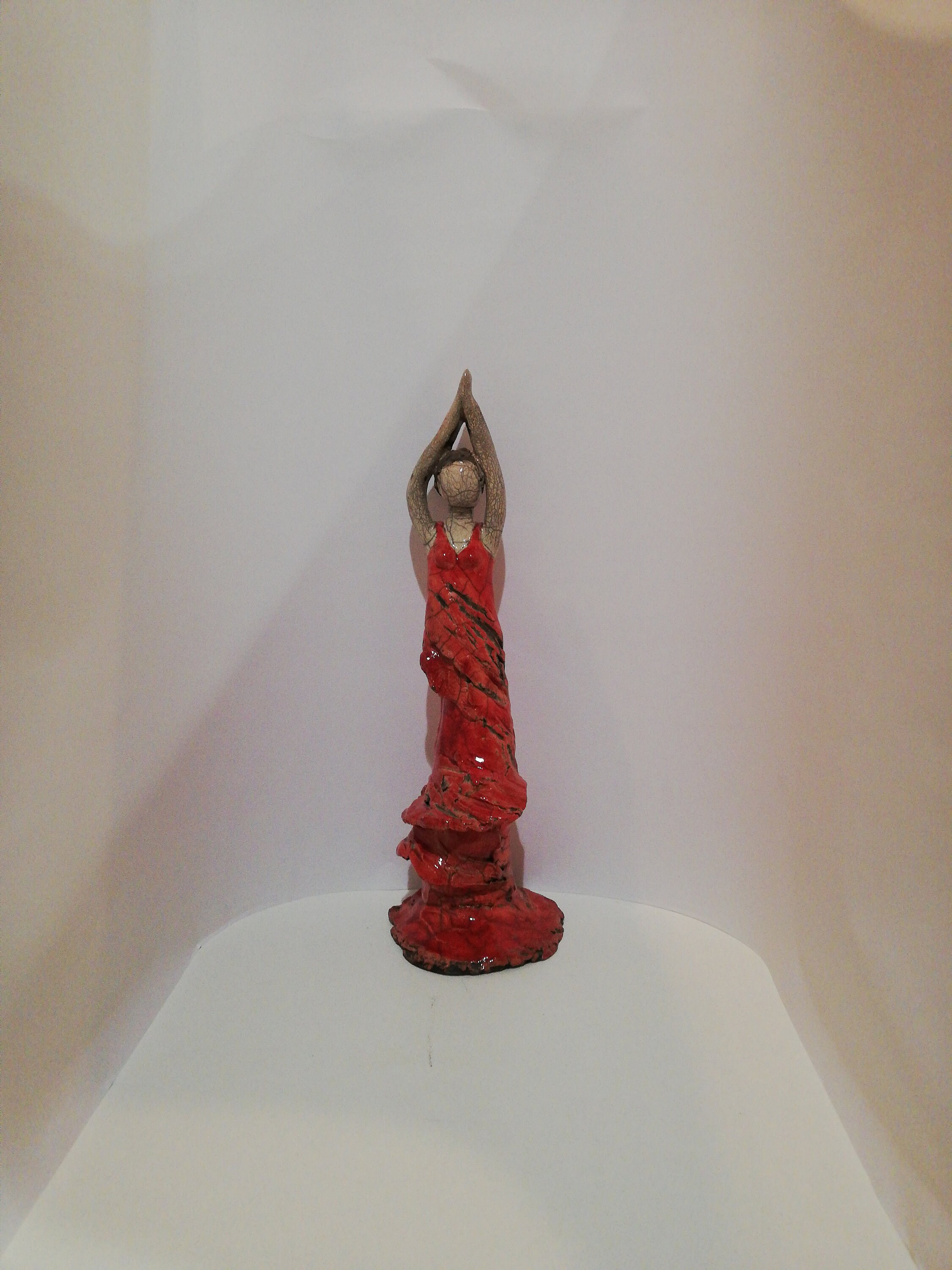 Sculpture Flamenco en Céramique Raku