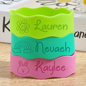 Personalized Engraved Bottle Labels, Bottle Bands for Kids, Cup Label Bands, Sippy Cup Label, Sport Bottle Label, Water Bottle Label