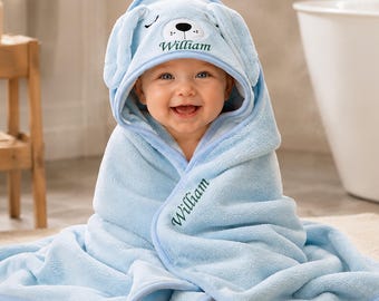 Toalla con capucha personalizada para bebé, toalla con capucha personalizada con nombre, regalo para baby shower, toalla de baño para niños pequeños, regalo para niños pequeños, regalo bordado para recién nacidos