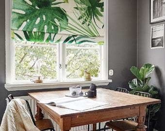 green roman shades bedroom custom roman shade blackout kitchen window curtain flat fold green leaves home decor linen tropical leaves leaf shade etsy green roman shades bedroom custom roman shade blackout kitchen window curtain flat fold green leaves home decor linen tropical leaves leaf shade etsy