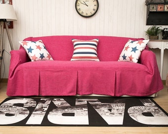 Slipcover Ruffled Slipcover Sofa Cover Sofa Scarf Slip Etsy