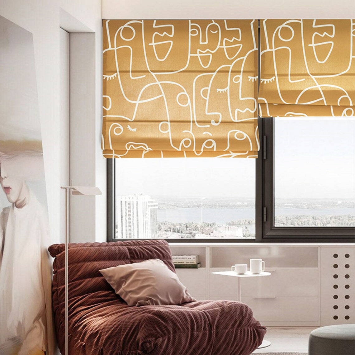 Custom Fabric Roman Shades Ready to Install Materials Etsy