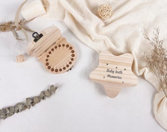 Boîte à dent de bébé en bois personnalisée, support de fée des dents