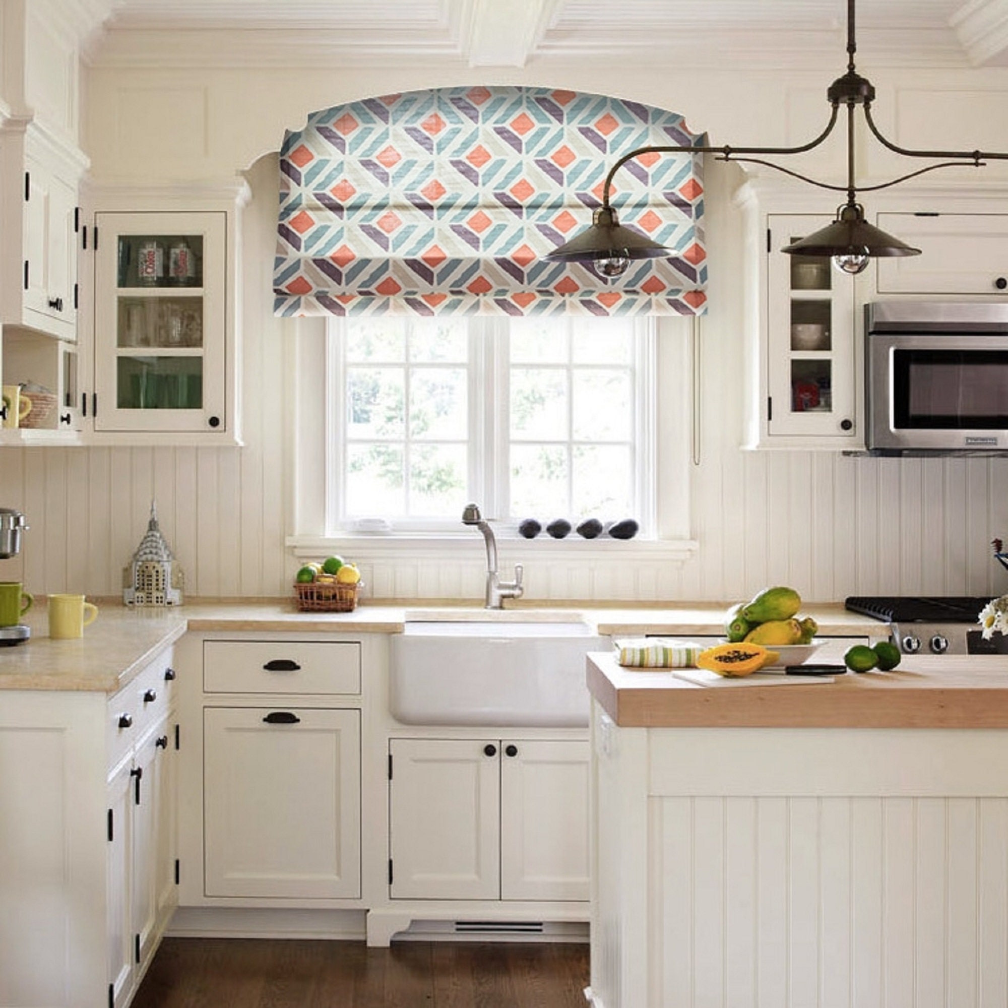 Custom roman shade kitchen and dining window curtain | Etsy