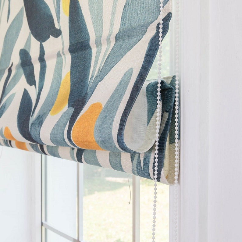 Custom Roman Shade Washable Kitchen Window Shade Bedroom Etsy