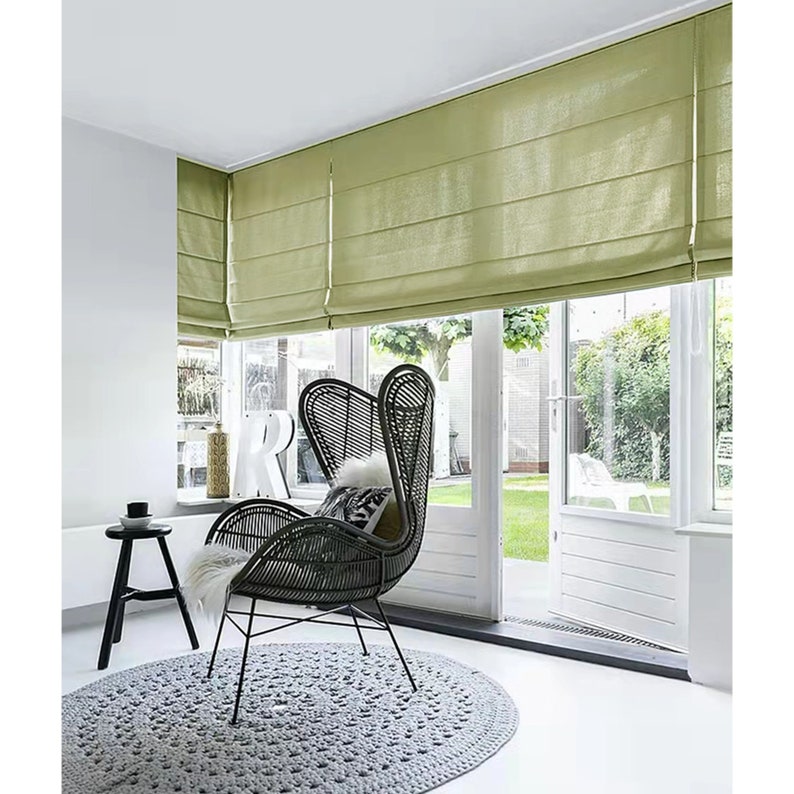 Classic Roman Shade Custom Made Washable Cotton and Linen Etsy