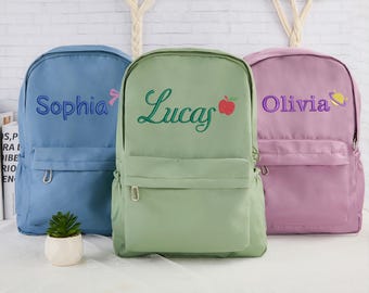 Personalisierte Kinderrucksack, Schultasche mit gesticktem Namen