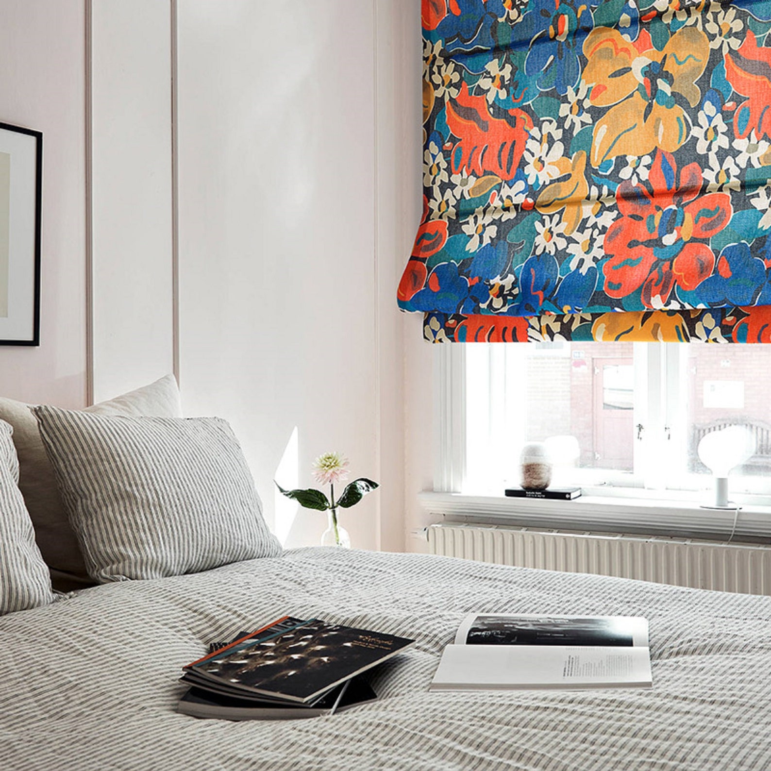 Custom Fabric Roman Shade Floral Pattern Ready to Install Etsy