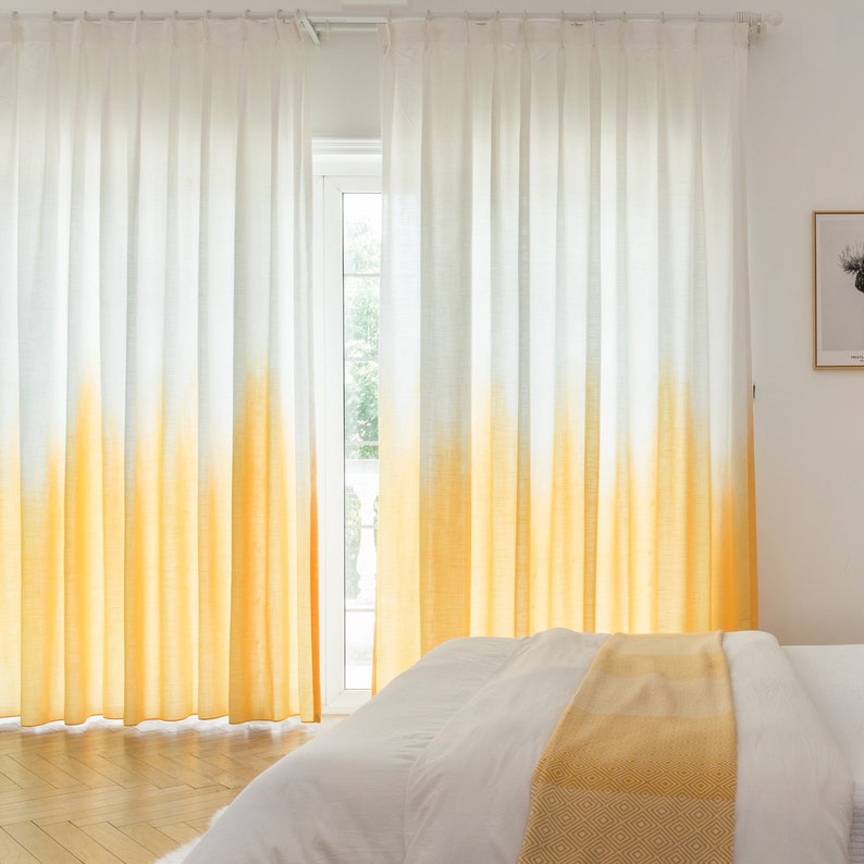 Fade Yellow Custom Drapery Ombre Curtain Drapery Panel Etsy