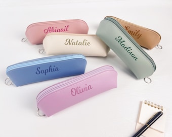 Personalized Pencil Case, Custom Name PU Zipper Pouch